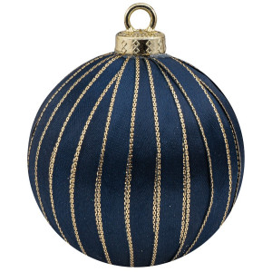 Μπλέ Πλαστική Χριστουγεννιάτικη Μπάλα 10cm,Σέτ/4