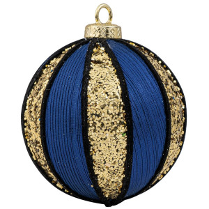 Μπλέ Πλαστική Χριστουγεννιάτικη Μπάλα 10cm,Σέτ/4