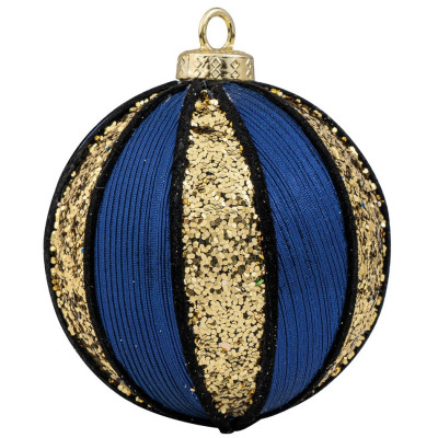Μπλέ Πλαστική Χριστουγεννιάτικη Μπάλα 10cm,Σέτ/4