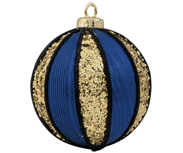 Μπλέ Πλαστική Χριστουγεννιάτικη Μπάλα 10cm,Σέτ/4