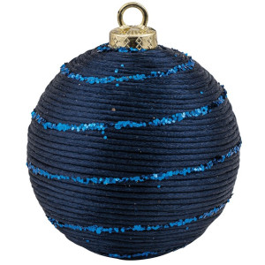 Μπλέ Πλαστική Χριστουγεννιάτικη Μπάλα 8cm,Σέτ/6