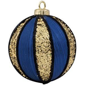 Μπλέ Πλαστική Χριστουγεννιάτικη Μπάλα 8cm,Σέτ/6