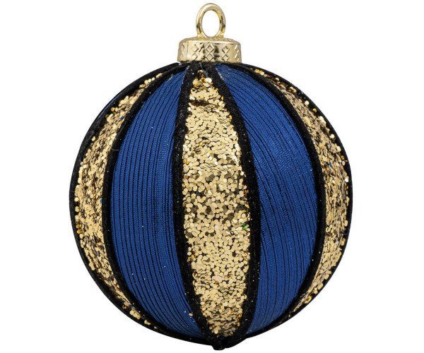 Μπλέ Πλαστική Χριστουγεννιάτικη Μπάλα 8cm,Σέτ/6