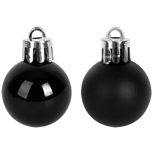 Μάυρες Πλαστικές Μπάλες , Γυαλιστερές Και Μάτ Σέτ 24 τεμαχίων 3cm