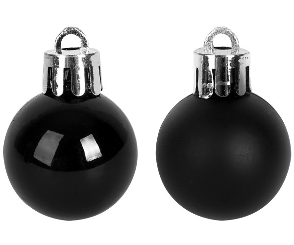 Μάυρες Πλαστικές Μπάλες , Γυαλιστερές Και Μάτ Σέτ 24 τεμαχίων 3cm