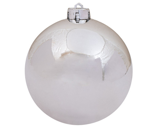 Ασημί Πλαστική Γυαλιστερή Χριστουγεννιάτικη Μπάλα 20cm