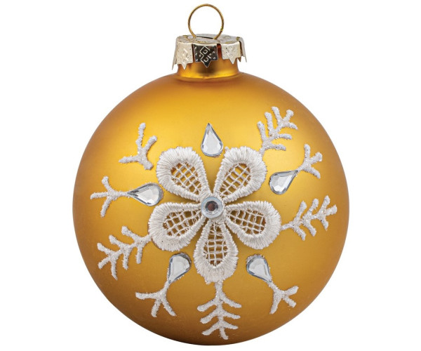 Χρυσή Γυάλινη Χριστουγεννιάτικη Μπάλα 10cm,Σέτ/4