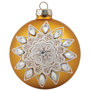 Χρυσή Γυάλινη Χριστουγεννιάτικη Μπάλα 8cm,Σέτ/6
