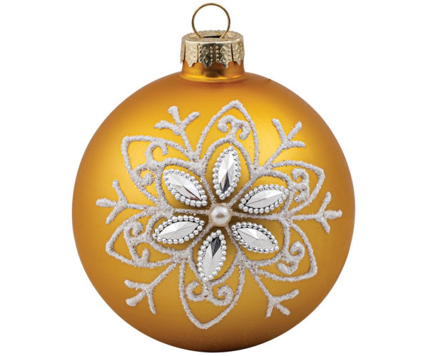 Χρυσή Γυάλινη Χριστουγεννιάτικη Μπάλα 8cm,Σέτ/6