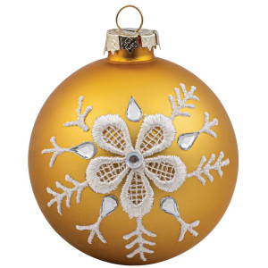 Χρυσή Γυάλινη Χριστουγεννιάτικη Μπάλα 8cm,Σέτ/6
