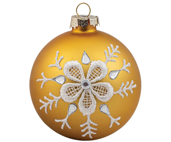 Χρυσή Γυάλινη Χριστουγεννιάτικη Μπάλα 8cm,Σέτ/6