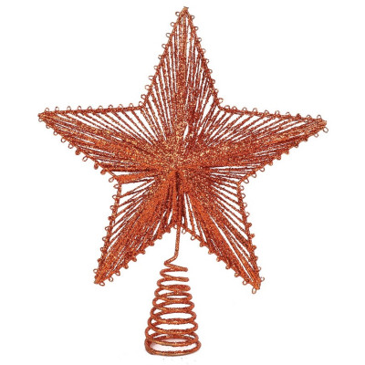 Χάλκινο Γκλίττερ Αστέρι Κορυφή Δέντρου 25 x 30cm