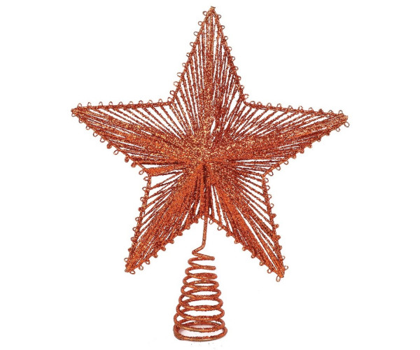 Χάλκινο Γκλίττερ Αστέρι Κορυφή Δέντρου 25 x 30cm