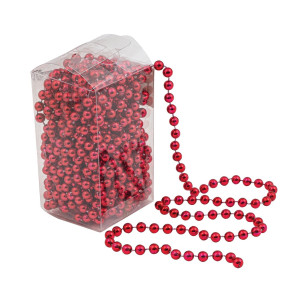 Κόκκινη Χριστουγεννιάτικη Γιρλάντα Χάντρες 8mm x 10 Μέτρα