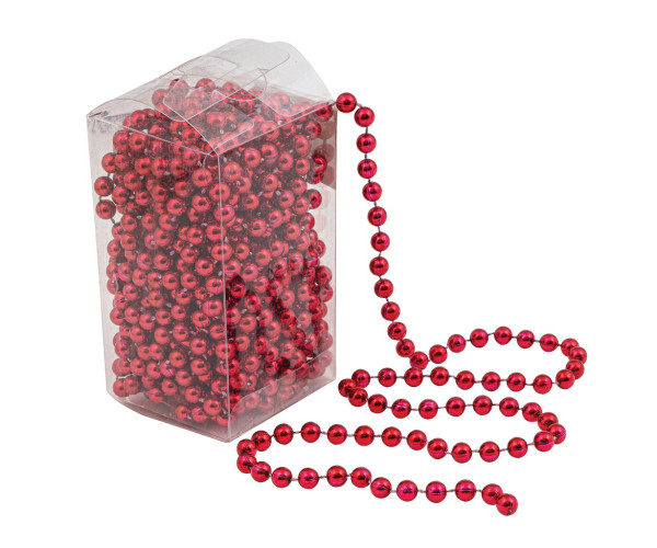 Κόκκινη Χριστουγεννιάτικη Γιρλάντα Χάντρες 8mm x 10 Μέτρα