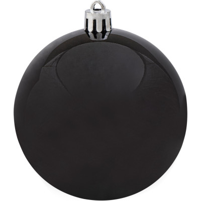 Μάυρη Πλαστική Χριστουγεννιάτικη Μπάλα 10cm,Σέτ/4