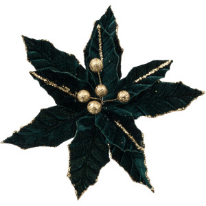 Πράσινο Χριστουγεννιάτικο Διακοσμητικό Λουλούδι 28cm