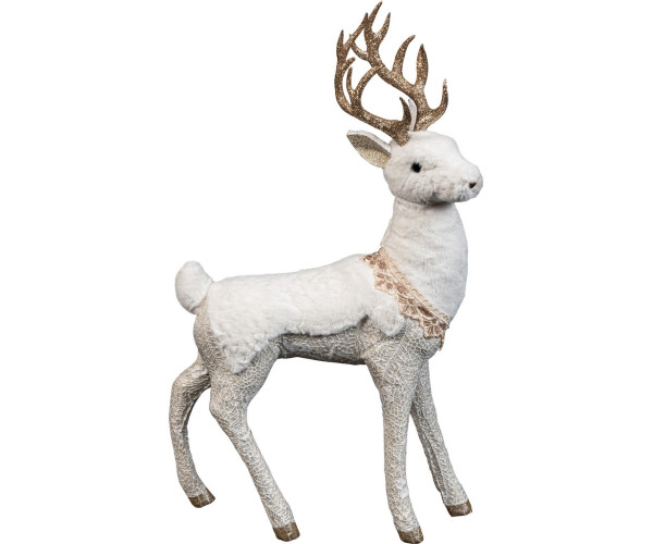 Χρυσό Χριστουγεννιάτικο Διακοσμητικό Ελάφι 34 x 12 x 50(h)cm