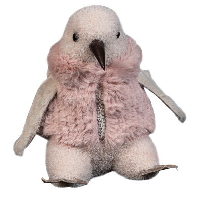 Ρόζ Επιδαπέδιος Χριστουγεννιάτικος Διακοσμητικός Πιγκουίνος 17 x 12 x 17(h)cm