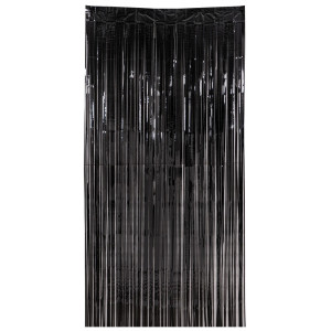 Μάυρη Μεταλλιζέ Διακοσμητική Κουρτίνα 100 x 200(h)cm