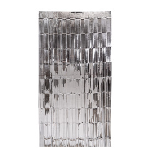 Ασημί Μεταλλιζέ Διακοσμητική Κουρτίνα 100 x 200(h)cm