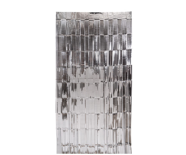 Ασημί Μεταλλιζέ Διακοσμητική Κουρτίνα 100 x 200(h)cm