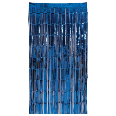 Μπλέ Μεταλλιζέ Διακοσμητική Κουρτίνα 100 x 200(h)cm