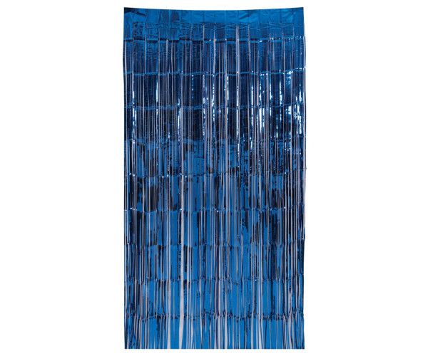 Μπλέ Μεταλλιζέ Διακοσμητική Κουρτίνα 100 x 200(h)cm