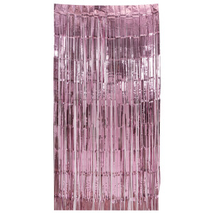 Ρόζ Μεταλλιζέ Διακοσμητική Κουρτίνα 100 x 200(h)cm