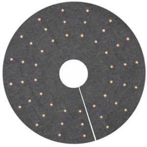 Χριστουγεννιάτικη Διακοσμητική Ποδιά Δέντρου Με 48Led Μπαταρίας Θερμού Φωτισμού 90cm