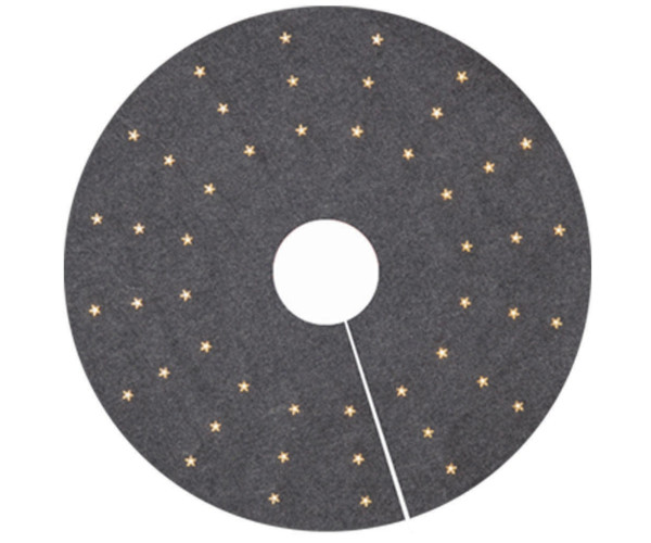 Χριστουγεννιάτικη Διακοσμητική Ποδιά Δέντρου Με 48Led Μπαταρίας Θερμού Φωτισμού 90cm