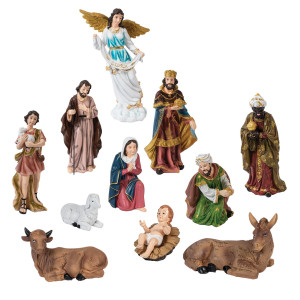 Χριστουγεννιάτες Φιγούρες Φάτνης Απο Πολυρητίνη 70cm ,Σέτ 11 Τεμαχίων
