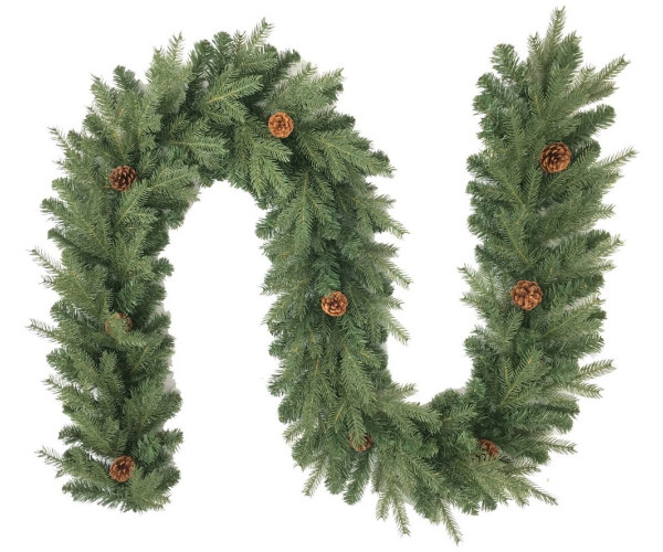 Πράσινη Χριστουγεννιάτικη Γιρλάντα Mix Pvc - Pe Με 180 Κλαδιά 270cm ,Ø 30cm