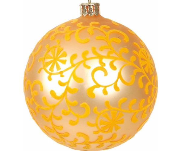 Γυάλινη Χρυσή Χριστουγεννιάτικη Μπάλα 10cm,Σέτ/2
