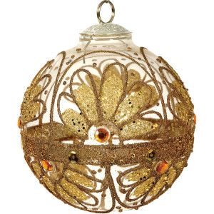 Γυάλινη Χριστουγεννιάτικη Μπάλα 8cm,Σέτ/4