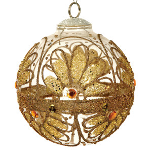 Γυάλινη Χριστουγεννιάτικη Μπάλα 10cm,Σέτ/2