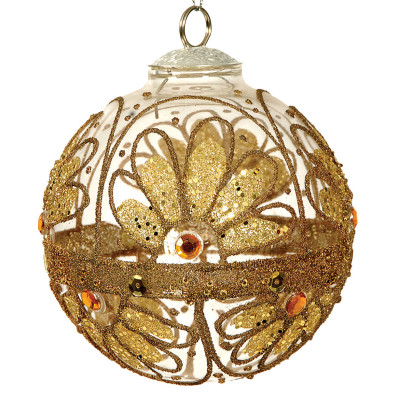 Γυάλινη Χριστουγεννιάτικη Μπάλα 10cm,Σέτ/2