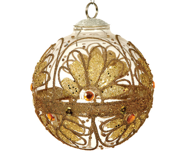 Γυάλινη Χριστουγεννιάτικη Μπάλα 10cm,Σέτ/2