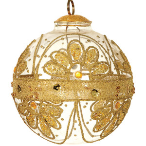 Γυάλινη Χριστουγεννιάτικη Μπάλα 10cm,Σέτ/2