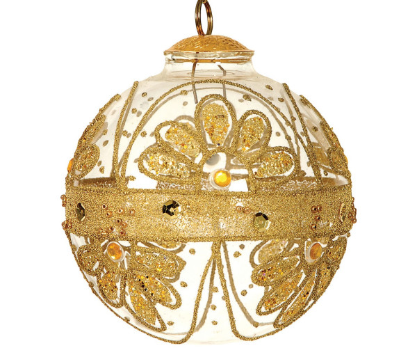 Γυάλινη Χριστουγεννιάτικη Μπάλα 10cm,Σέτ/2