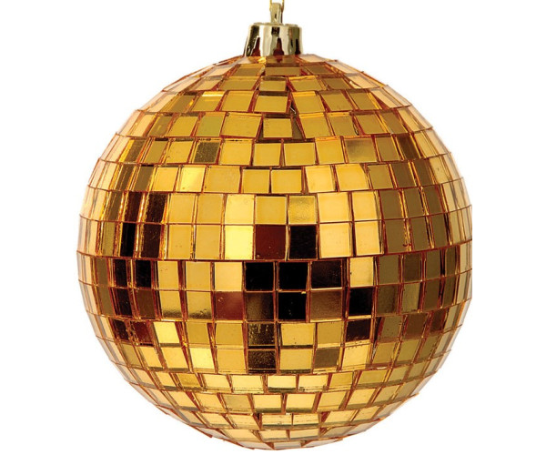 Χρυσή Πλαστική Χριστουγεννιάτικη Μπάλα Disco 8cm