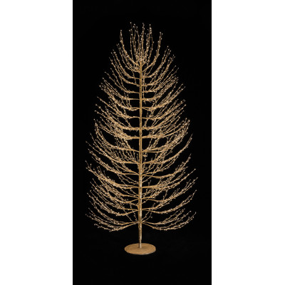 Χρυσό Φωτιζόμενο Δέντρο Με 2000 Led Φωτάκια Θερμού Φωτισμού ,Μετασχηματιστή ip44 Και Dimmer 180(h)cm
