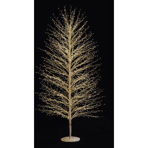 Λευκό Φωτιζόμενο Δέντρο Με 2000 Led Copper Φωτάκια Θερμού Φωτισμού ,Μετασχηματιστή ip44 Και Dimmer 180(h)cm