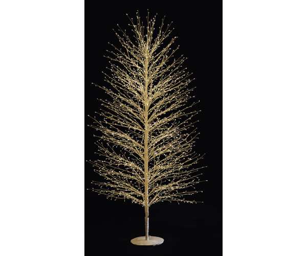 Λευκό Φωτιζόμενο Δέντρο Με 2000 Led Copper Φωτάκια Θερμού Φωτισμού ,Μετασχηματιστή ip44 Και Dimmer 180(h)cm