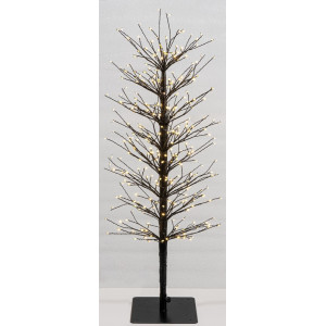 Μάυρο Φωτιζόμενο Δέντρο Με 400 Led Φωτάκια (40 Led Flash) ,Μετασχηματιστή ip44 Και Dimmer 120(h)cm