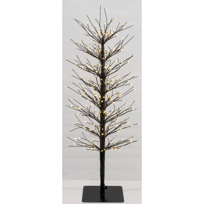 Μάυρο Φωτιζόμενο Δέντρο Με 400 Led Φωτάκια (40 Led Flash) ,Μετασχηματιστή ip44 Και Dimmer 120(h)cm