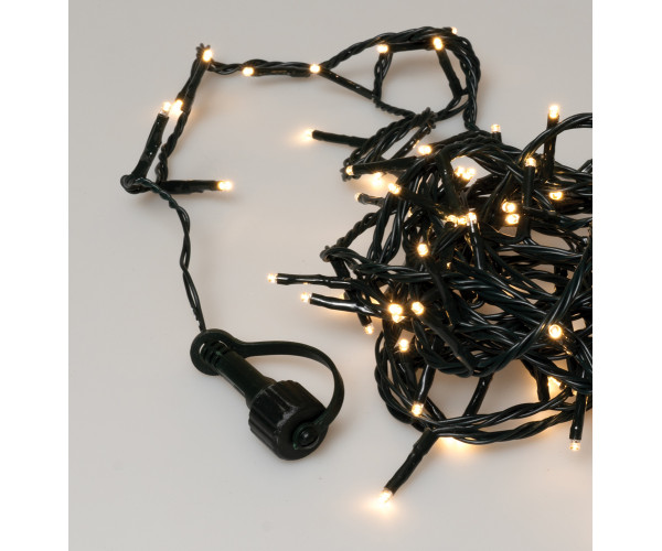 1000Led Φωτάκια Με Επέκταση Και Μετασχηματιστή ,Πράσινο Καλώδιο/Θερμό Λαμπάκι , (5cm Απόσταση) 50 Μέτρα (Kelvin 2.500 - 3.000) , Με Καρούλι Αποθήκευσης 