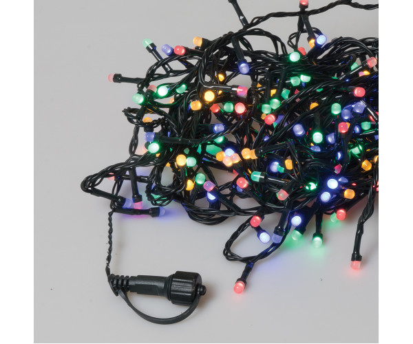 500Led Λαμπάκια Milky Buld Με Πρόγραμμα,Επέκταση Και Μετασχηματιστή Ip44 ,Πράσινο Καλώδιο/Πολύχρωμο Λαμπάκι (5cm Απόσταση) 25 Μέτρα