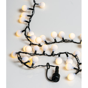 100Led Λαμπάκια Με Μπίλια Με Πρόγραμμα,Επέκταση Και Μετασχηματιστή Ip44 ,Πράσινο Καλώδιο/Θερμό Λαμπάκι 5 Μέτρα