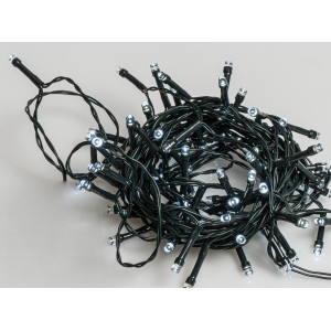 100Led Φωτάκια Με Ηλιακό Πάνελ , 8 Προγράμματα Και Μετασχηματιστή , Πράσινο Καλώδιο/Λευκό Λαμπάκι 10 Μέτρα (Kelvin: 6.000 - 10.000)